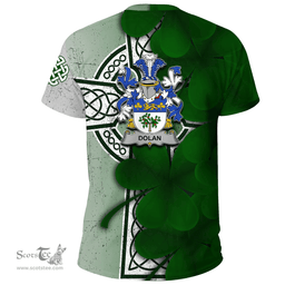 ScotsTee Shop Irish Dolan or O Dolan Coat of Arms Irish Family Crest T Shirt Irish Shamrock Celtic Cross T Shirt