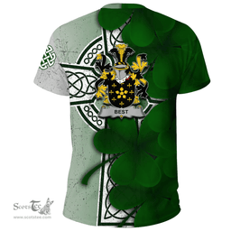 ScotsTee Shop Irish Best Coat of Arms Irish Family Crest T Shirt Irish Shamrock Celtic Cross T Shirt