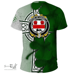ScotsTee Shop Irish House of KINSELLA Coat of Arms Irish Family Crest T Shirt Irish Shamrock Celtic Cross T Shirt