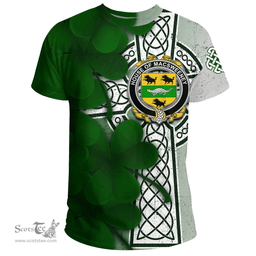 ScotsTee Shop Irish House of MACSWEENEY Coat of Arms Irish Family Crest T Shirt Irish Shamrock Celtic Cross T Shirt