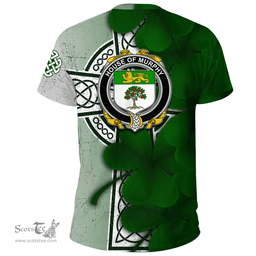 ScotsTee Shop Irish House of MURPHY (O Morchoe) Coat of Arms Irish Family Crest T Shirt Irish Shamrock Celtic Cross T Shirt