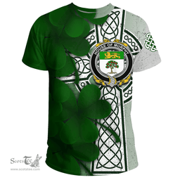 ScotsTee Shop Irish House of MURPHY (O Morchoe) Coat of Arms Irish Family Crest T Shirt Irish Shamrock Celtic Cross T Shirt