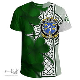 ScotsTee Shop Irish House of DALTON Coat of Arms Irish Family Crest T Shirt Irish Shamrock Celtic Cross T Shirt