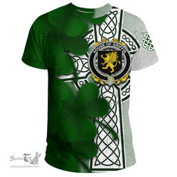 ScotsTee Shop Irish House of GRIFFIN Coat of Arms Irish Family Crest T Shirt Irish Shamrock Celtic Cross T Shirt