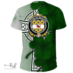 ScotsTee Shop Irish House of MACCANN Coat of Arms Irish Family Crest T Shirt Irish Shamrock Celtic Cross T Shirt