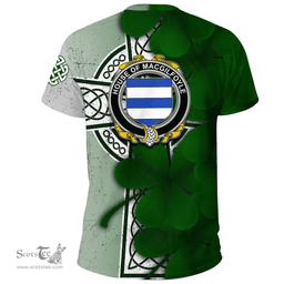 ScotsTee Shop Irish House of MACGILFOYLE Coat of Arms Irish Family Crest T Shirt Irish Shamrock Celtic Cross T Shirt
