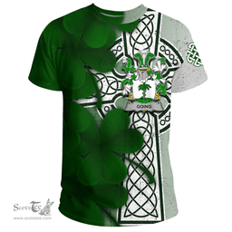 ScotsTee Shop Irish Going Coat of Arms Irish Family Crest T Shirt Irish Shamrock Celtic Cross T Shirt