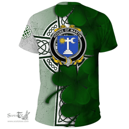 ScotsTee Shop Irish House of MARTIN Coat of Arms Irish Family Crest T Shirt Irish Shamrock Celtic Cross T Shirt