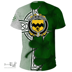 ScotsTee Shop Irish House of MORRIS Coat of Arms Irish Family Crest T Shirt Irish Shamrock Celtic Cross T Shirt