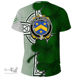 ScotsTee Shop Irish House of O MONOHAN Coat of Arms Irish Family Crest T Shirt Irish Shamrock Celtic Cross T Shirt