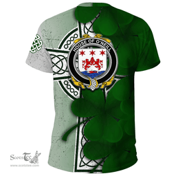 ScotsTee Shop Irish House of O NEILL Coat of Arms Irish Family Crest T Shirt Irish Shamrock Celtic Cross T Shirt
