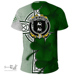 ScotsTee Shop Irish House of O NEILAN Coat of Arms Irish Family Crest T Shirt Irish Shamrock Celtic Cross T Shirt