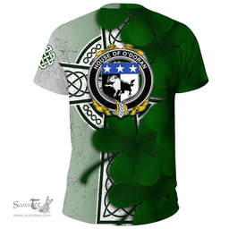 ScotsTee Shop Irish House of O DORAN Coat of Arms Irish Family Crest T Shirt Irish Shamrock Celtic Cross T Shirt