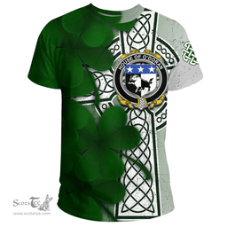 ScotsTee Shop Irish House of O DORAN Coat of Arms Irish Family Crest T Shirt Irish Shamrock Celtic Cross T Shirt