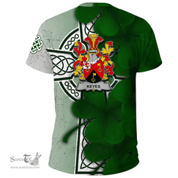 ScotsTee Shop Irish Keyes Coat of Arms Irish Family Crest T Shirt Irish Shamrock Celtic Cross T Shirt