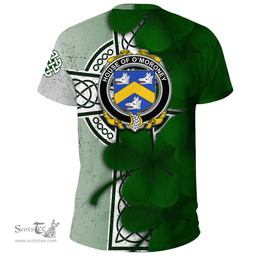 ScotsTee Shop Irish House of O MORONEY Coat of Arms Irish Family Crest T Shirt Irish Shamrock Celtic Cross T Shirt