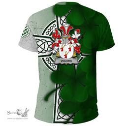 ScotsTee Shop Irish Vigors Coat of Arms Irish Family Crest T Shirt Irish Shamrock Celtic Cross T Shirt