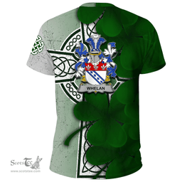 ScotsTee Shop Irish Whelan Coat of Arms Irish Family Crest T Shirt Irish Shamrock Celtic Cross T Shirt