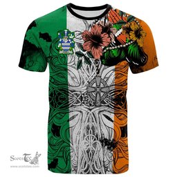 ScotsTee Shop Irish Hamill Coat of Arms Irish Family Crest T Shirt Celtic Ireland Green, White and Orange T Shirt