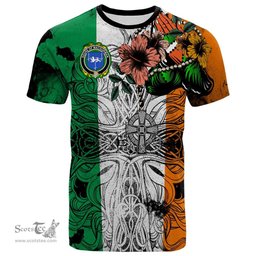 ScotsTee Shop Irish House of MACGORMAN Coat of Arms Irish Family Crest T Shirt Celtic Ireland Green, White and Orange T Shirt