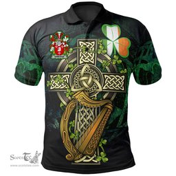 ScotsTee Shop Irish Armitage Irish Family Crest Polo Shirt - Ireland Shamrock with Celtic Cross A7