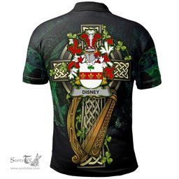 ScotsTee Shop Irish Disney Irish Family Crest Polo Shirt - Ireland Shamrock with Celtic Cross A7