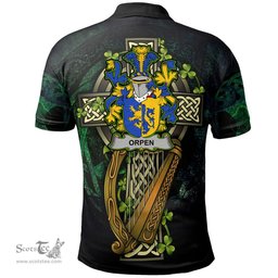 ScotsTee Shop Irish Orpen Irish Family Crest Polo Shirt - Ireland Shamrock with Celtic Cross A7