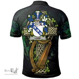 ScotsTee Shop Irish Lowe Irish Family Crest Polo Shirt - Ireland Shamrock with Celtic Cross A7