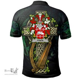 ScotsTee Shop Irish Tynte Irish Family Crest Polo Shirt - Ireland Shamrock with Celtic Cross A7