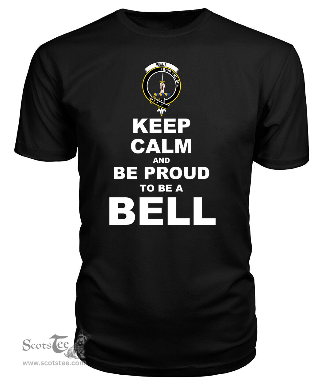 ScotsTee Shop Black Tartan T Shirts Scottish Bell Clan Keep Calm and Be Proud To Be a Bell T Shirt