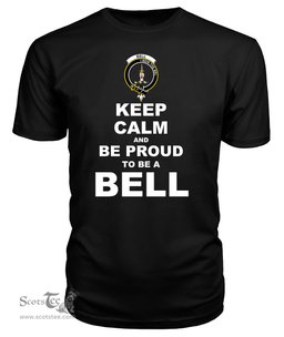 ScotsTee Shop Black Tartan T Shirts Scottish Bell Clan Keep Calm and Be Proud To Be a Bell T Shirt