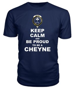 ScotsTee Shop Navy Tartan T Shirts Scottish Cheyne Clan Keep Calm and Be Proud To Be a Cheyne T Shirt