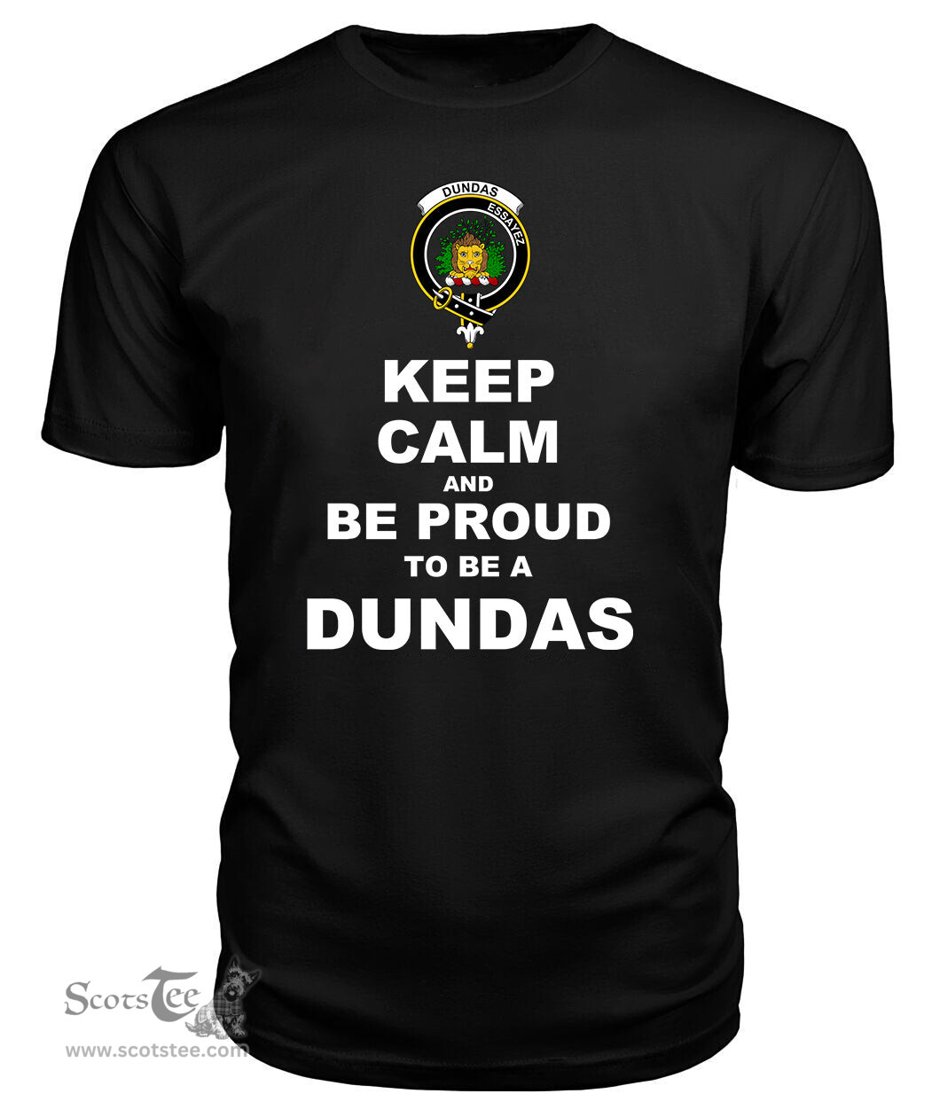 ScotsTee Shop Black Tartan T Shirts Scottish Dundas Clan Keep Calm and Be Proud To Be a Dundas T Shirt