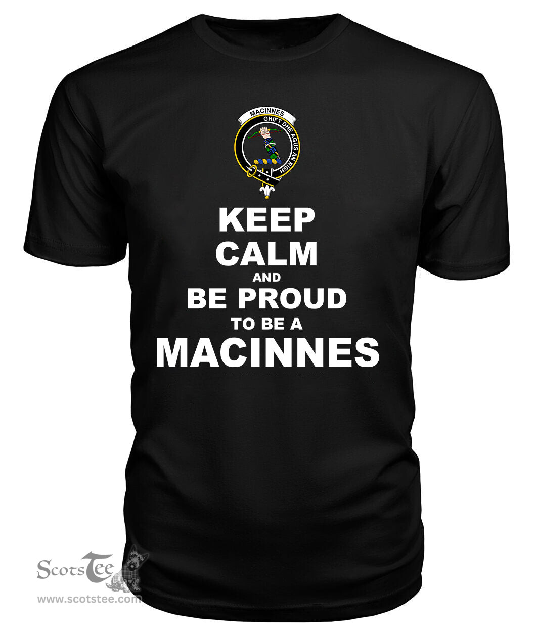 ScotsTee Shop Black Tartan T Shirts Scottish Macinnes Clan Keep Calm and Be Proud To Be a Macinnes T Shirt