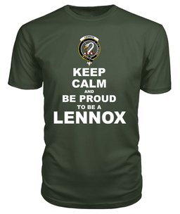 ScotsTee Shop Military Green Tartan T Shirts Scottish Lennox Clan Keep Calm and Be Proud To Be a Lennox T Shirt