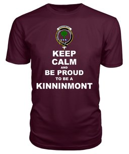 ScotsTee Shop Maroon Tartan T Shirts Scottish Kinninmont Clan Keep Calm and Be Proud To Be a Kinninmont T Shirt