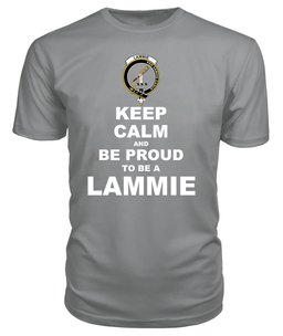 ScotsTee Shop Grey Tartan T Shirts Scottish Lammie Clan Keep Calm and Be Proud To Be a Lammie T Shirt