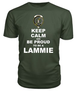 ScotsTee Shop Military Green Tartan T Shirts Scottish Lammie Clan Keep Calm and Be Proud To Be a Lammie T Shirt