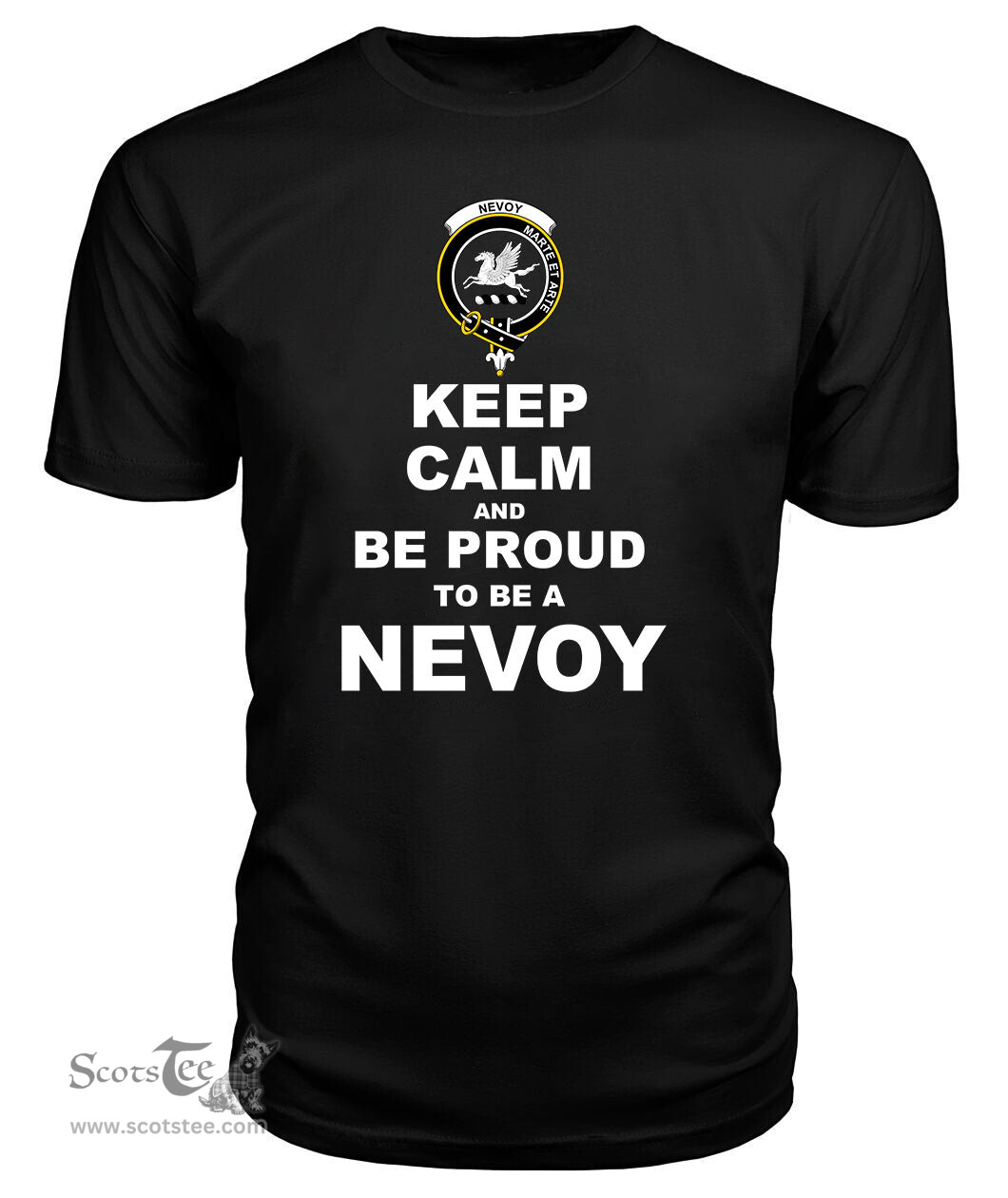 ScotsTee Shop Black Tartan T Shirts Scottish Nevoy Clan Keep Calm and Be Proud To Be a Nevoy T Shirt