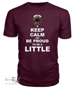 ScotsTee Shop Maroon Tartan T Shirts Scottish Little Clan Keep Calm and Be Proud To Be a Little T Shirt