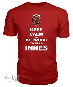 ScotsTee Shop Red Tartan T Shirts Scottish Innes Clan Keep Calm and Be Proud To Be an Innes T Shirt
