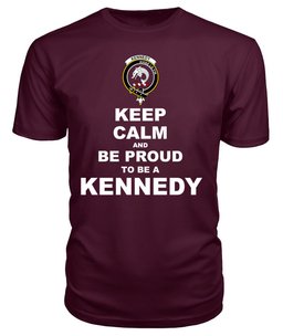 ScotsTee Shop Maroon Tartan T Shirts Scottish Kennedy Clan Keep Calm and Be Proud To Be a Kennedy T Shirt