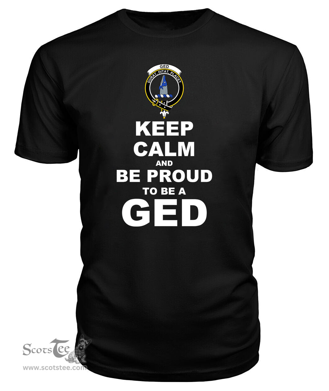 ScotsTee Shop Black Tartan T Shirts Scottish Ged Clan Keep Calm and Be Proud To Be a Ged T Shirt