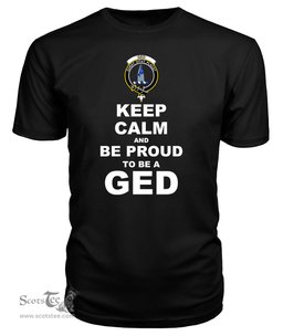ScotsTee Shop Black Tartan T Shirts Scottish Ged Clan Keep Calm and Be Proud To Be a Ged T Shirt