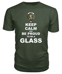 ScotsTee Shop Military Green Tartan T Shirts Scottish Glass Clan Keep Calm and Be Proud To Be a Glass T Shirt