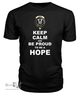 ScotsTee Shop Black Tartan T Shirts Scottish Hope Clan Keep Calm and Be Proud To Be a Hope T Shirt