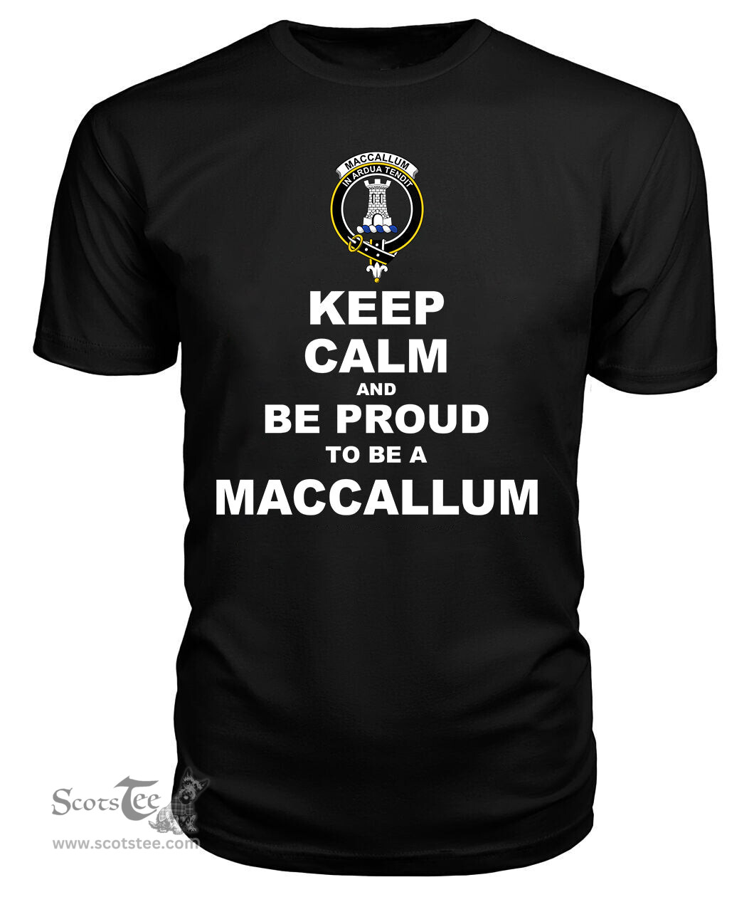 ScotsTee Shop Black Tartan T Shirts Scottish Maccallum Clan Keep Calm and Be Proud To Be a Maccallum T Shirt