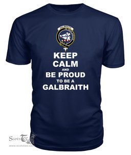 ScotsTee Shop Navy Tartan T Shirts Scottish Galbraith Clan Keep Calm and Be Proud To Be a Galbraith T Shirt