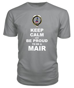 ScotsTee Shop Grey Tartan T Shirts Scottish Mar Clan Keep Calm and Be Proud To Be a Mar T Shirt