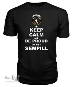 ScotsTee Shop Black Tartan T Shirts Scottish Sempill Or Semple Clan Keep Calm and Be Proud To Be a Sempill T Shirt
